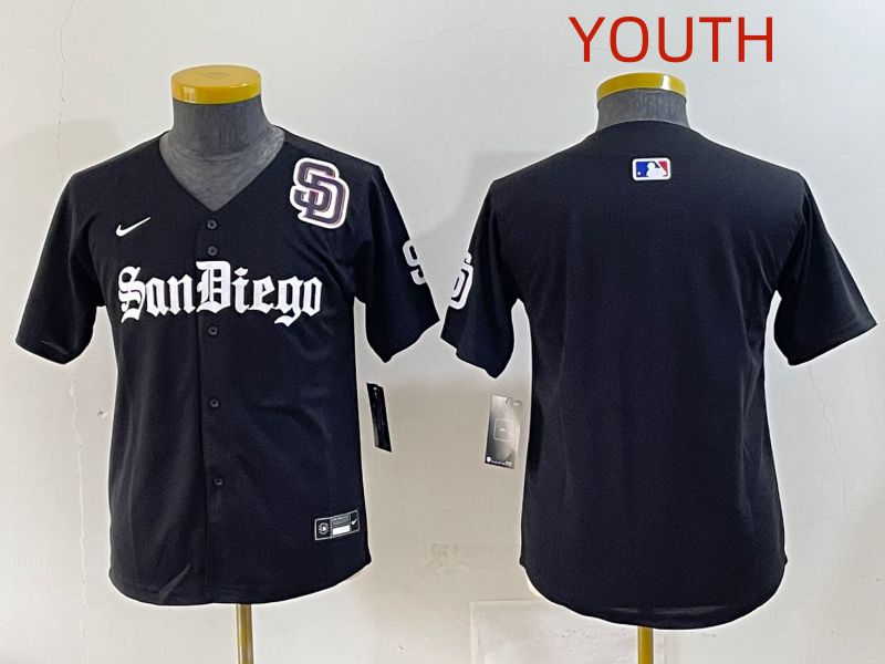 Youth 2025 San Diego Padres Blank Black Five generations Joint Name Nike MLB Jersey style 3